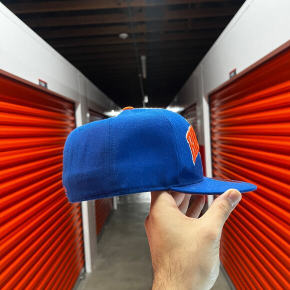 Mitchell & Ness Denver Broncos Fitted Hat 7 5/8 Royal Blue Retro Logo - Picture 3 of 7